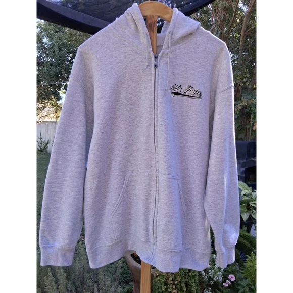 Iets Frans...Script Unisex Gray Full-Zip Hoodie Sweatshirt M EUC - Picture 3 of 14
